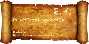 Rubóczki András névjegykártya